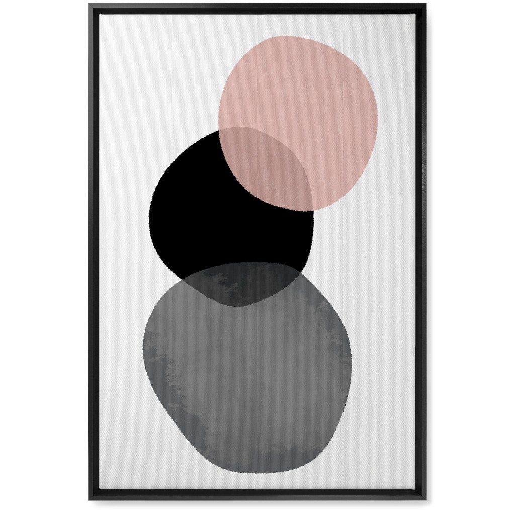 Stones Wall Art, Black, Single piece, Canvas, 20x30, Pink, Alpaca