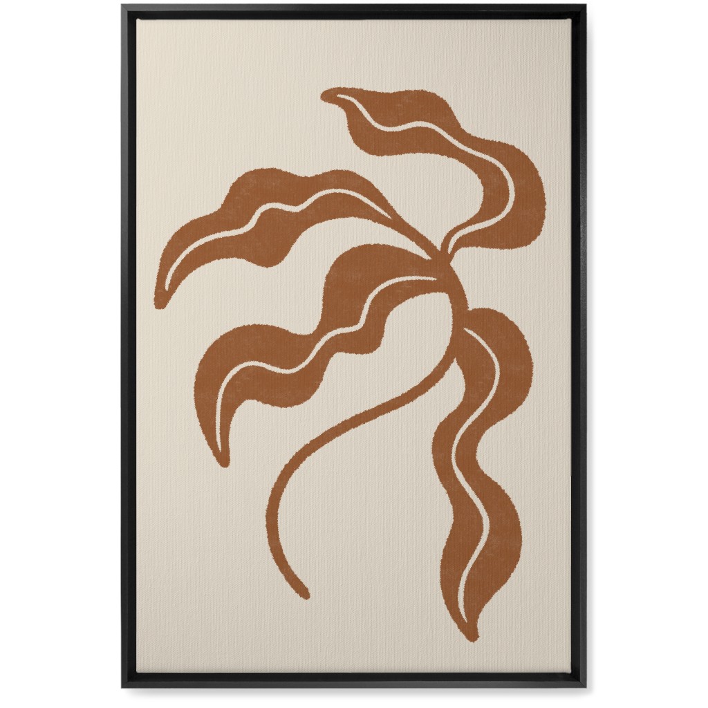 Minimalist Foliage - Neutral Wall Art, Black, Single piece, Canvas, 20x30, Beige, Pearl