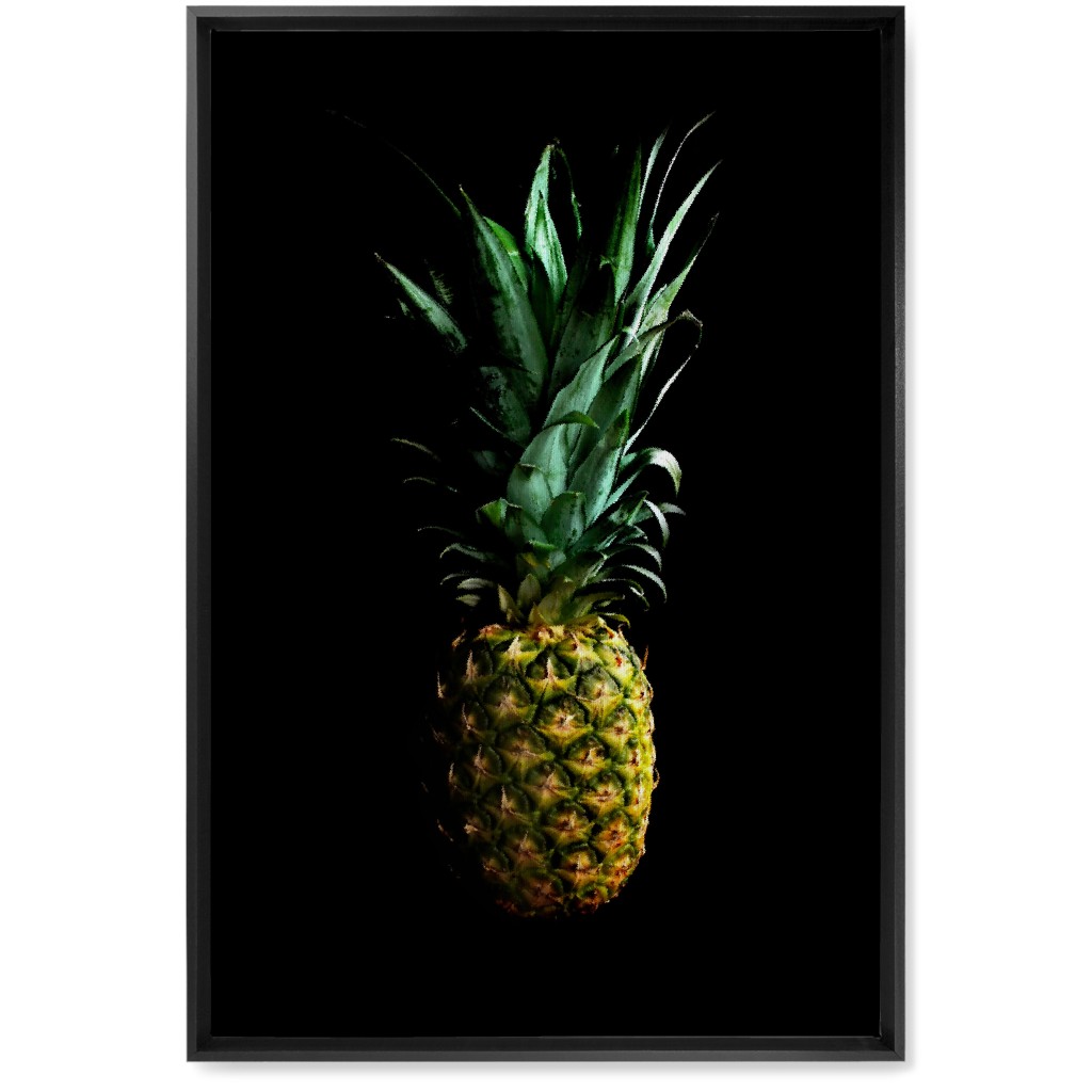 Pineapple - Yellow on Black Wall Art, Black, Single piece, Canvas, 20x30, Black