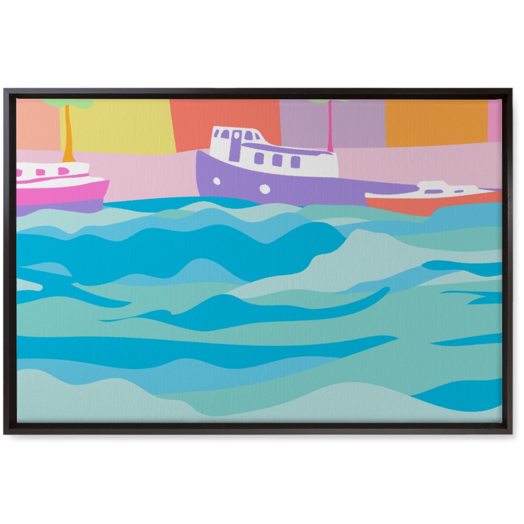 Minimalist Copenhagen Dock - Multi Wall Art, Black, Single piece, Canvas, 20x30, Multicolor