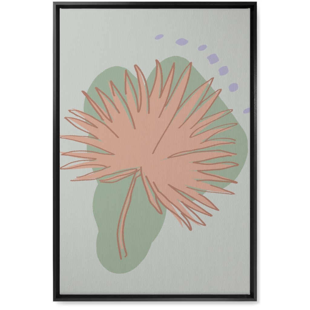 Modern Sabal Palm - Green Wall Art, Black, Single piece, Canvas, 20x30, Green, Classic Green