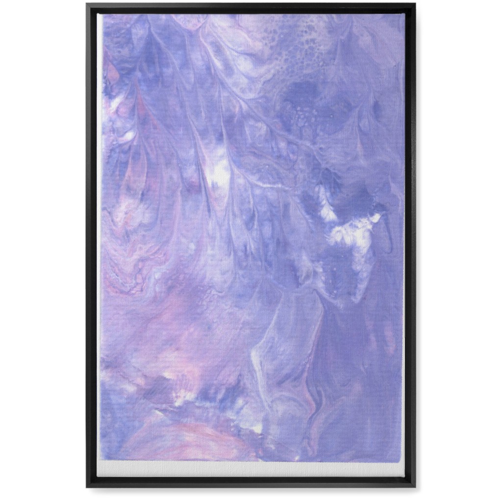 Acrylic Pour Abstract - Purple Wall Art, Black, Single piece, Canvas, 20x30, Purple