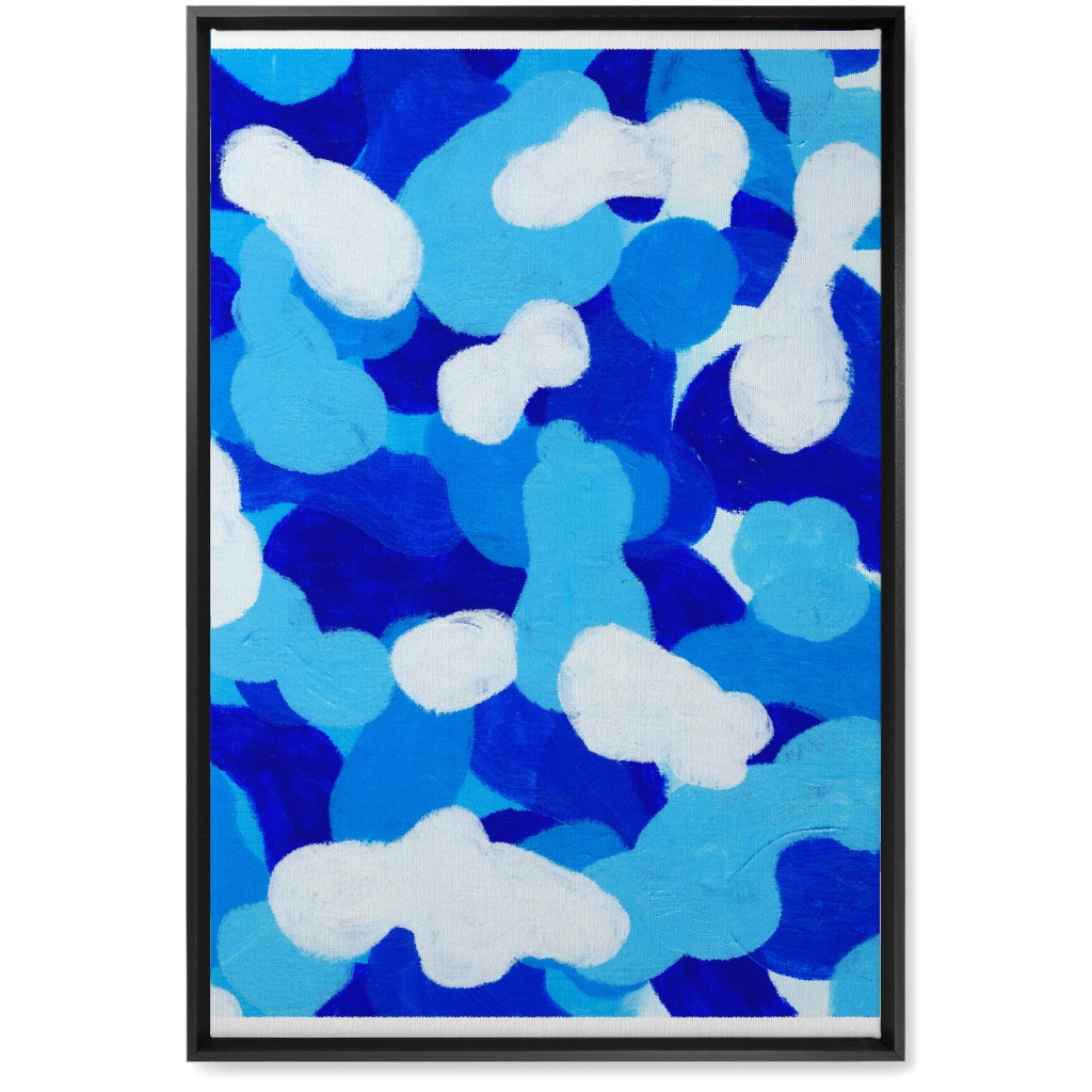 Abstract Cloud - Blue Wall Art, Black, Single piece, Canvas, 20x30, Blue, True Blue