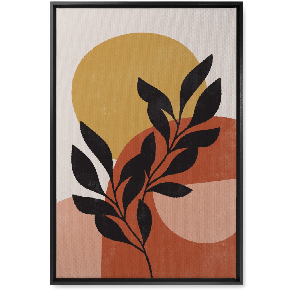 Earthen Crest - Terracotta Wall Art, Black, Single piece, Canvas, 20x30, Orange