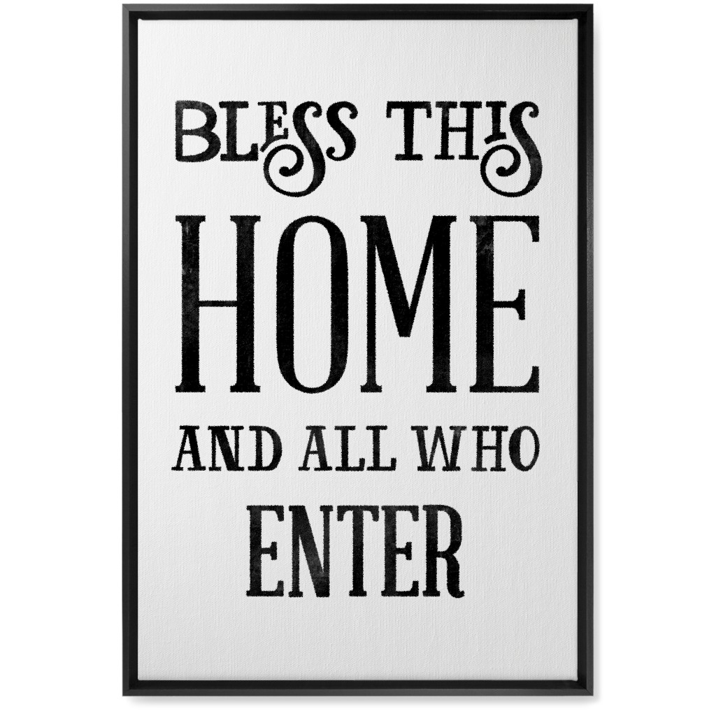 Bless This Home Wall Art, Black, Single piece, Canvas, 20x30, White