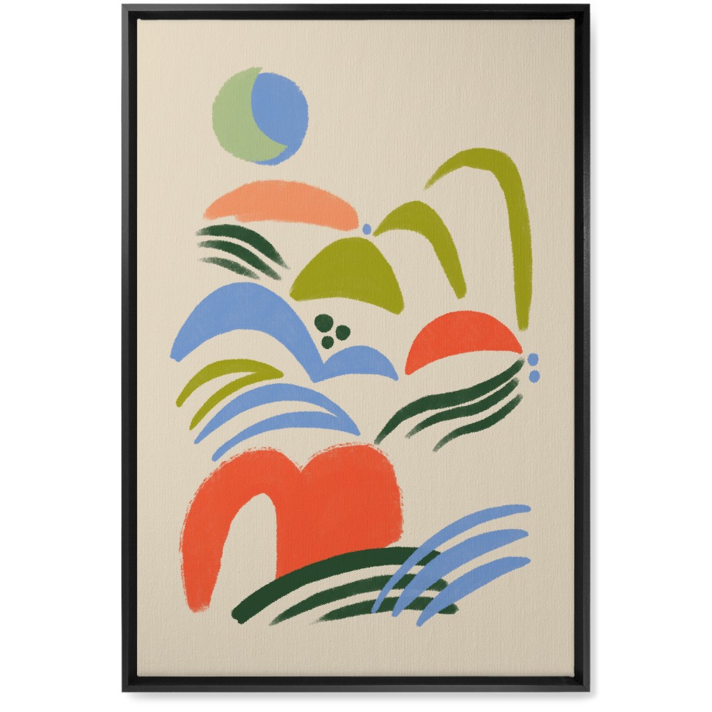 Moonscape - Multi on Beige Wall Art, Black, Single piece, Canvas, 20x30, Multicolor