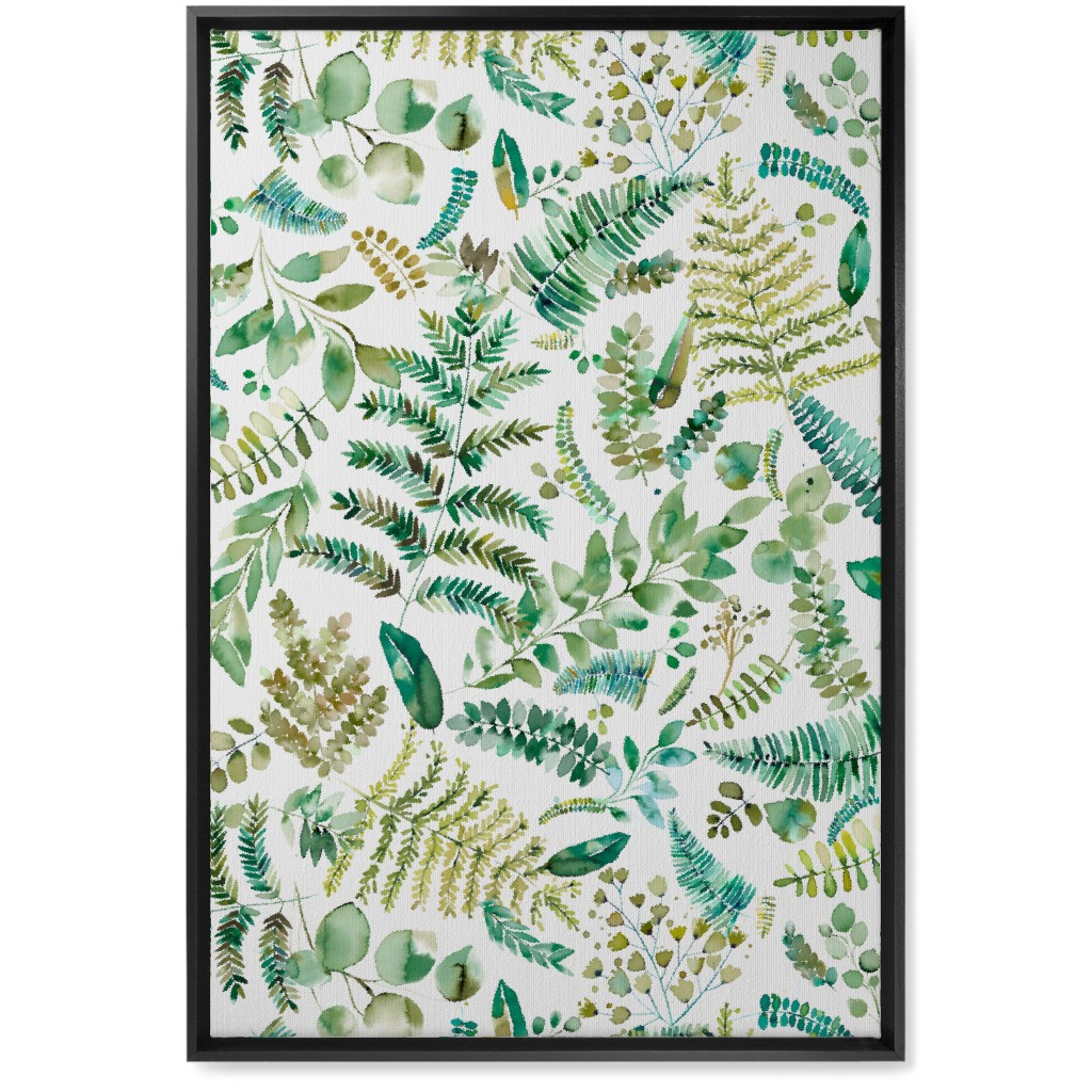 Botanical Collection - Green Wall Art, Black, Single piece, Canvas, 20x30, Green