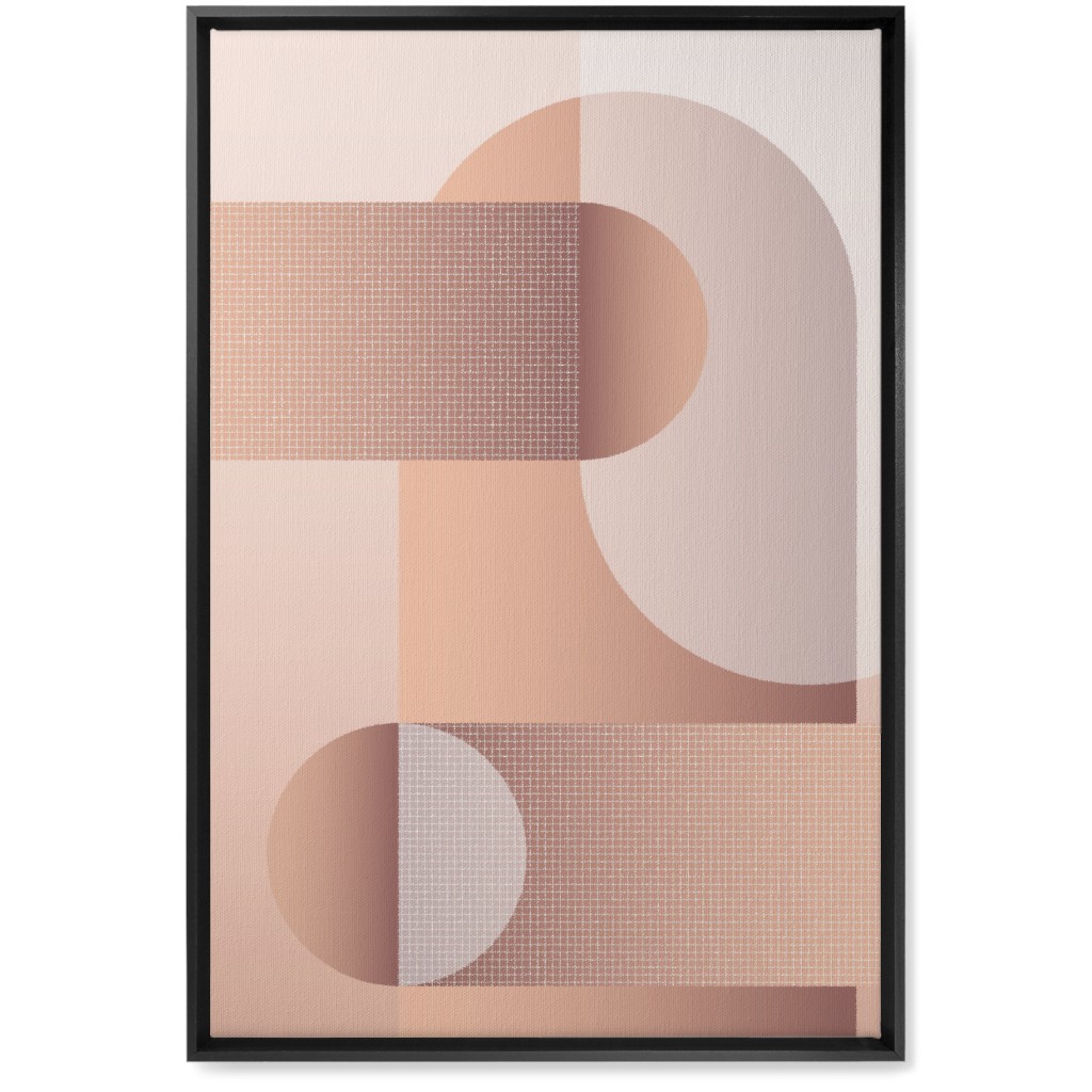Geometric Arches - Neutral Wall Art, Black, Single piece, Canvas, 20x30, Pink, Bright Pink