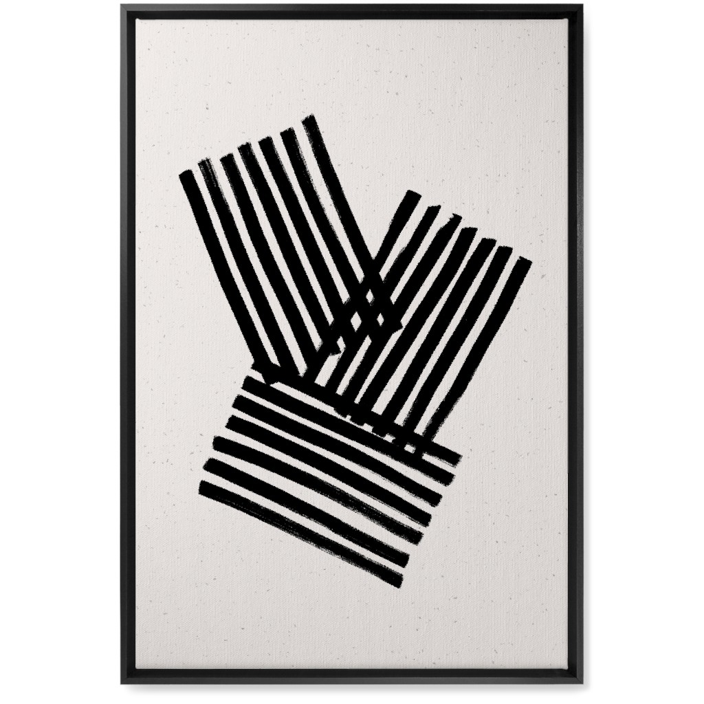 Kimono Stripes - Neutral Wall Art, Black, Single piece, Canvas, 20x30, Beige