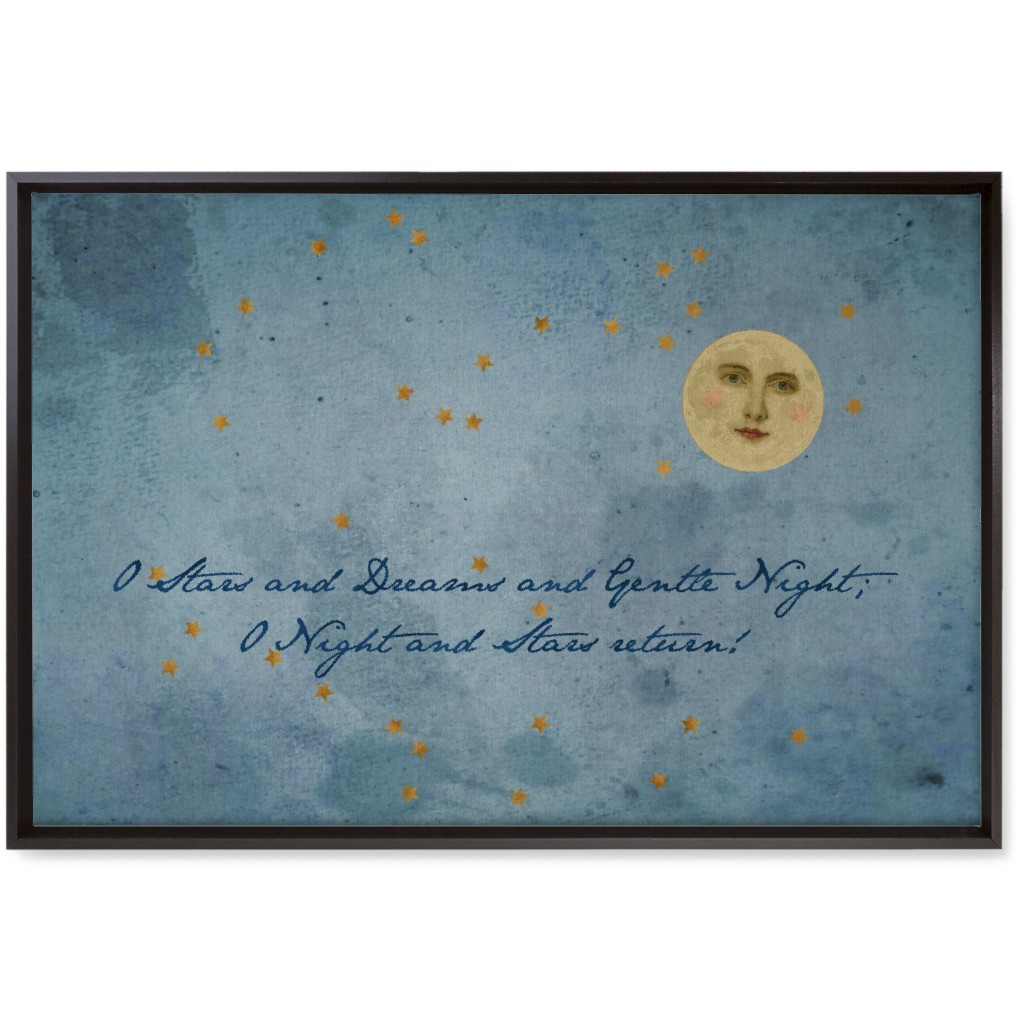 O Night - Blue Wall Art, Black, Single piece, Canvas, 20x30, Blue, True Blue