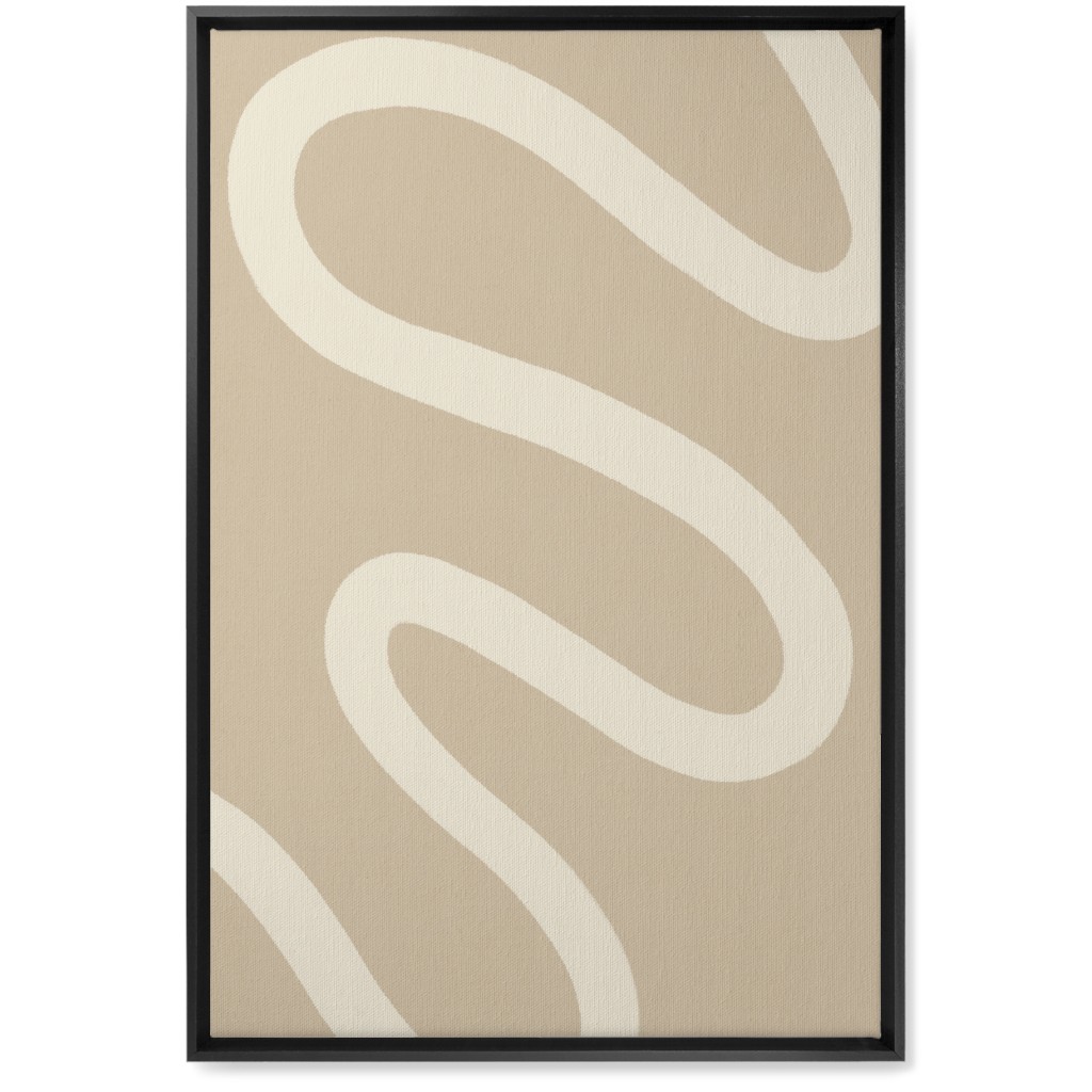 Tangled Brush Strokes Ii Wall Art, Black, Single piece, Canvas, 20x30, Beige