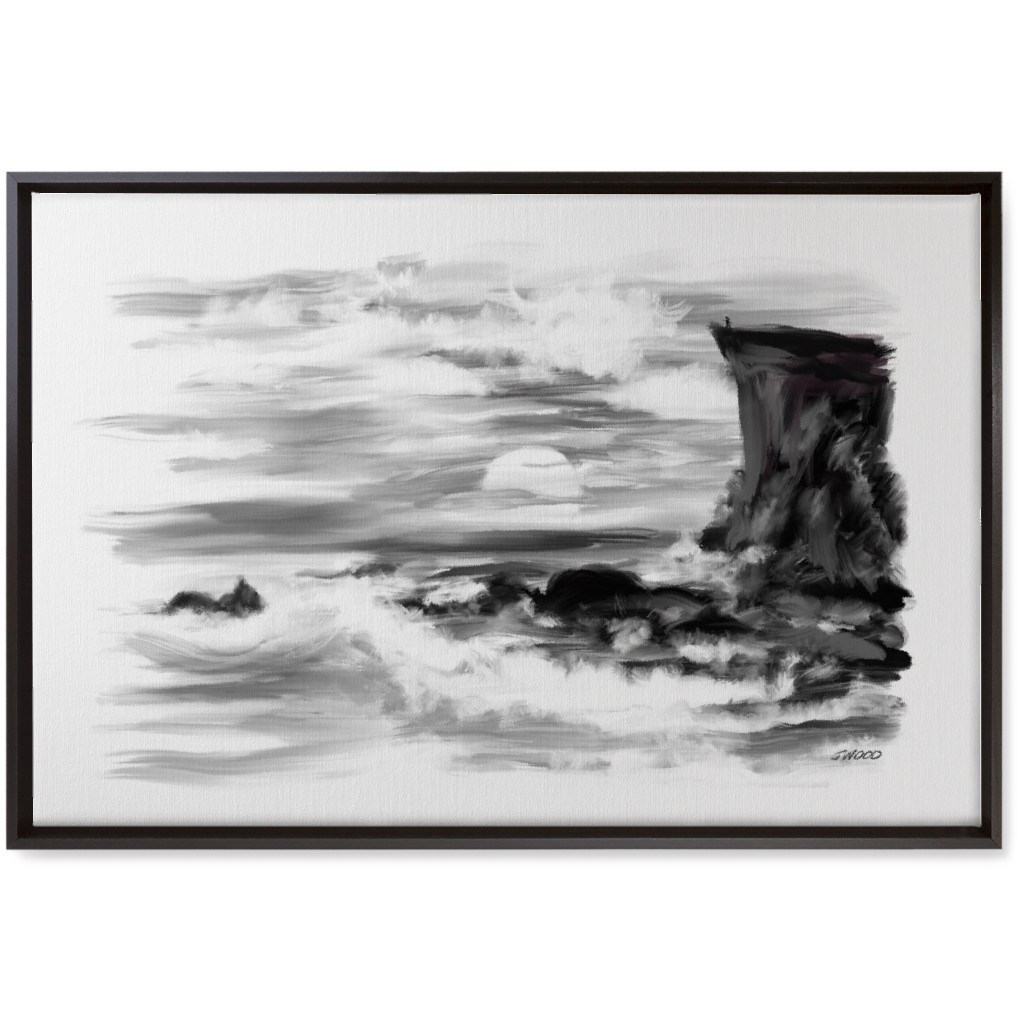 Abrupt - Black and White Wall Art, Black, Single piece, Canvas, 20x30, Black