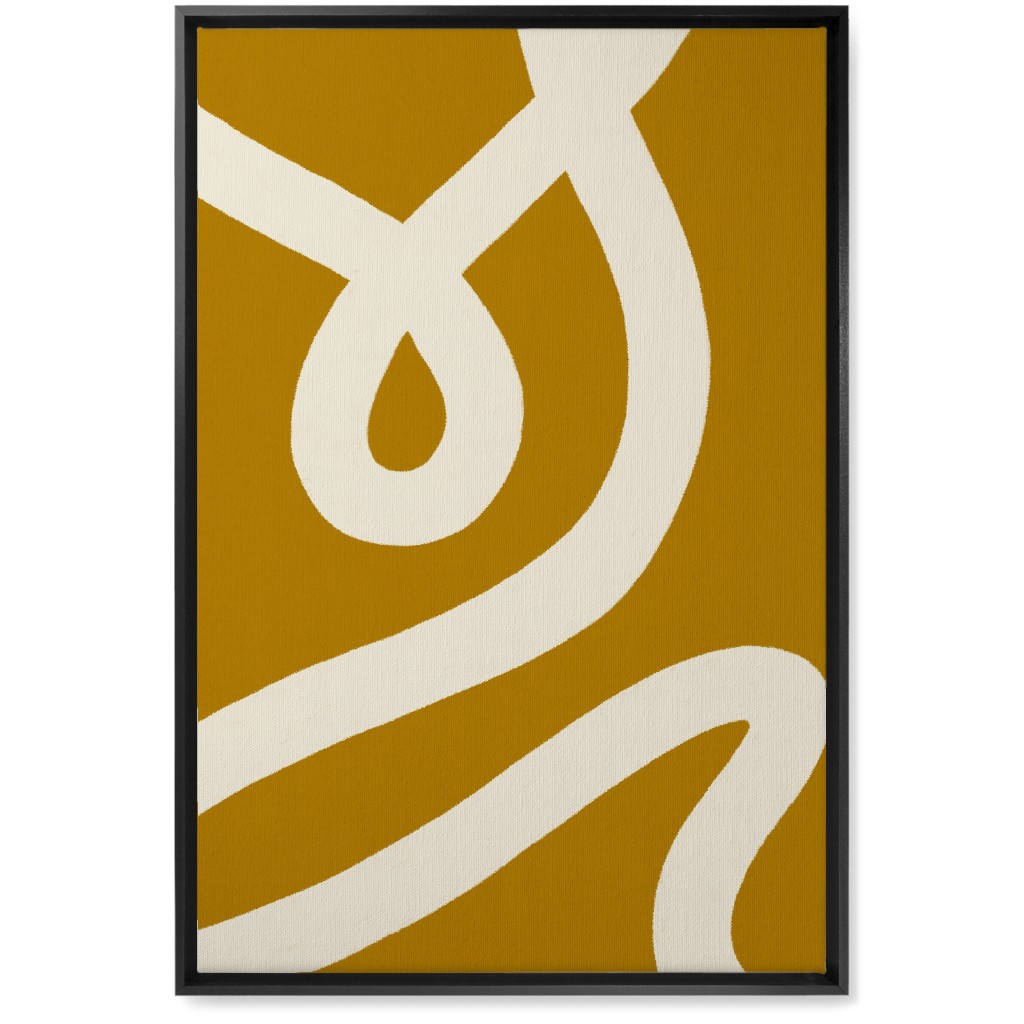 Tangled Brush Strokes V Wall Art, Black, Single piece, Canvas, 20x30, Yellow, Golden