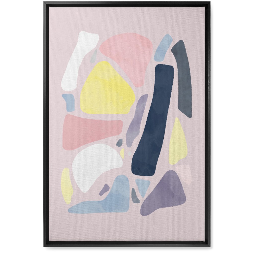 Organic Abstract Shapes - Multi Wall Art, Black, Single piece, Canvas, 20x30, Multicolor