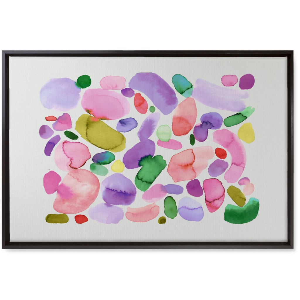 Summer Joy Watercolor Abstract - Pink Wall Art, Black, Single piece, Canvas, 20x30, Multicolor