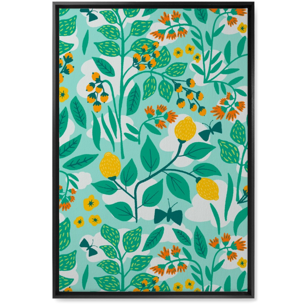 Color Garden - Green Wall Art, Black, Single piece, Canvas, 20x30, Green, Classic Green