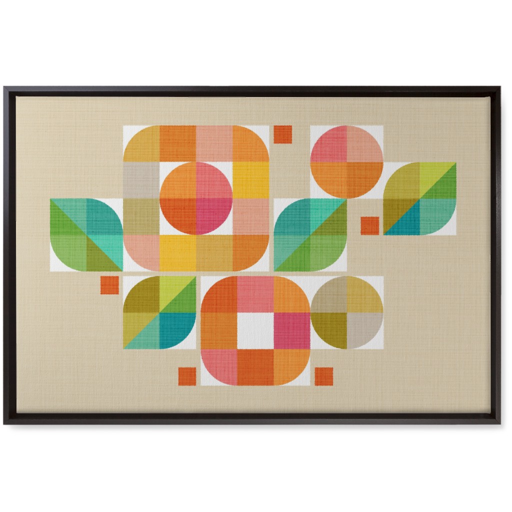 Mod Flower Box Wall Art, Black, Single piece, Canvas, 20x30, Multicolor, Spring