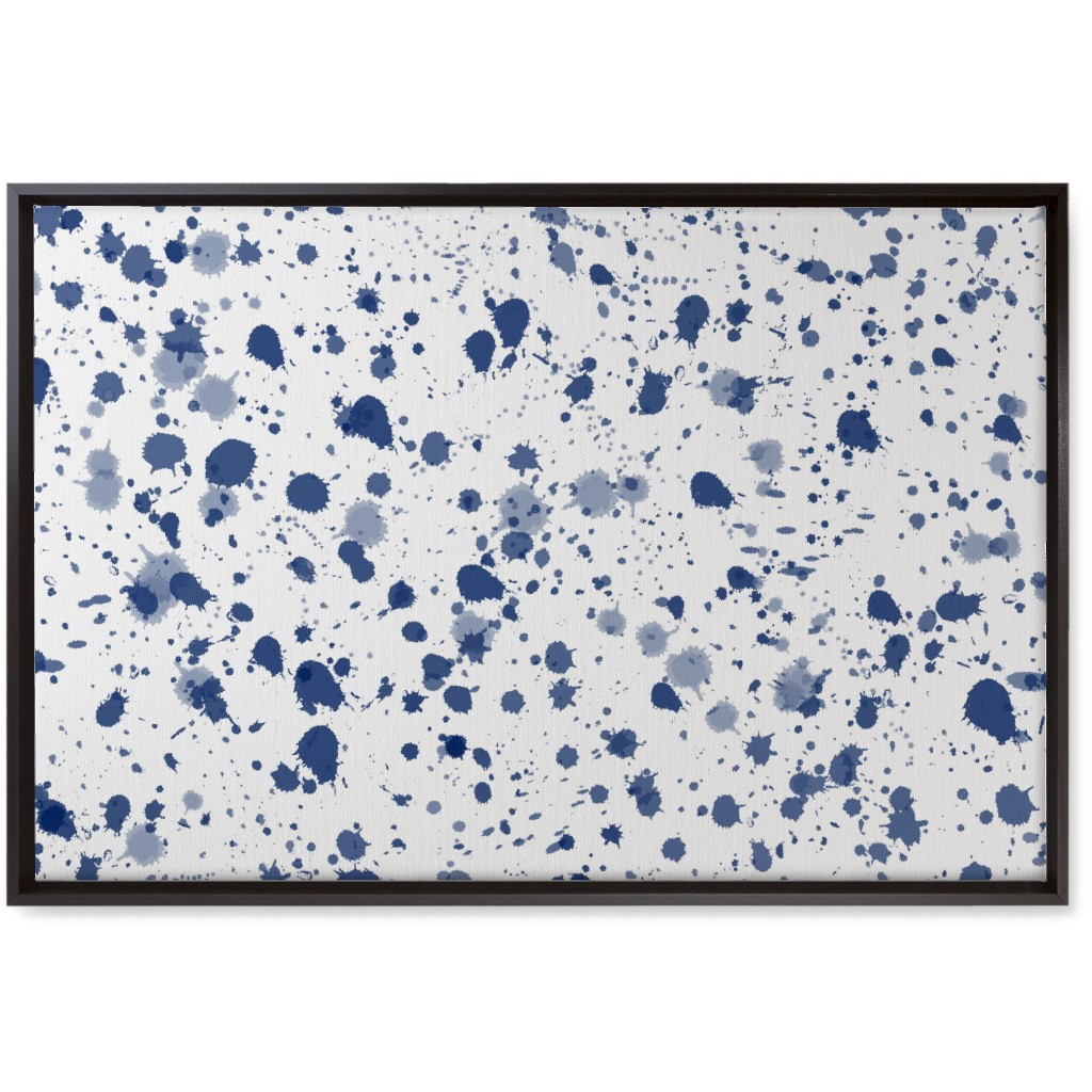 Splat - Indigo Wall Art, Black, Single piece, Canvas, 20x30, Blue, True Blue