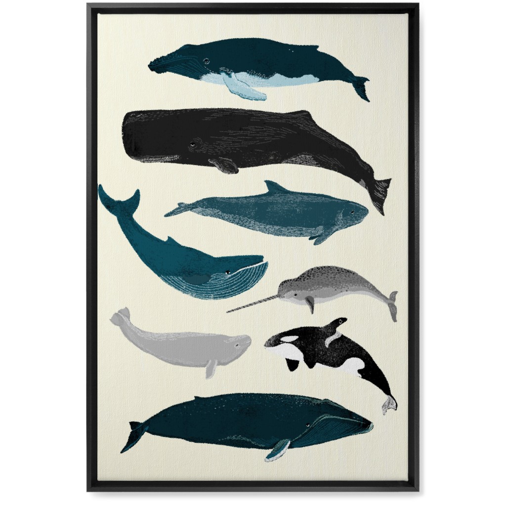 Ocean Whales on White Wall Art  Shutterfly