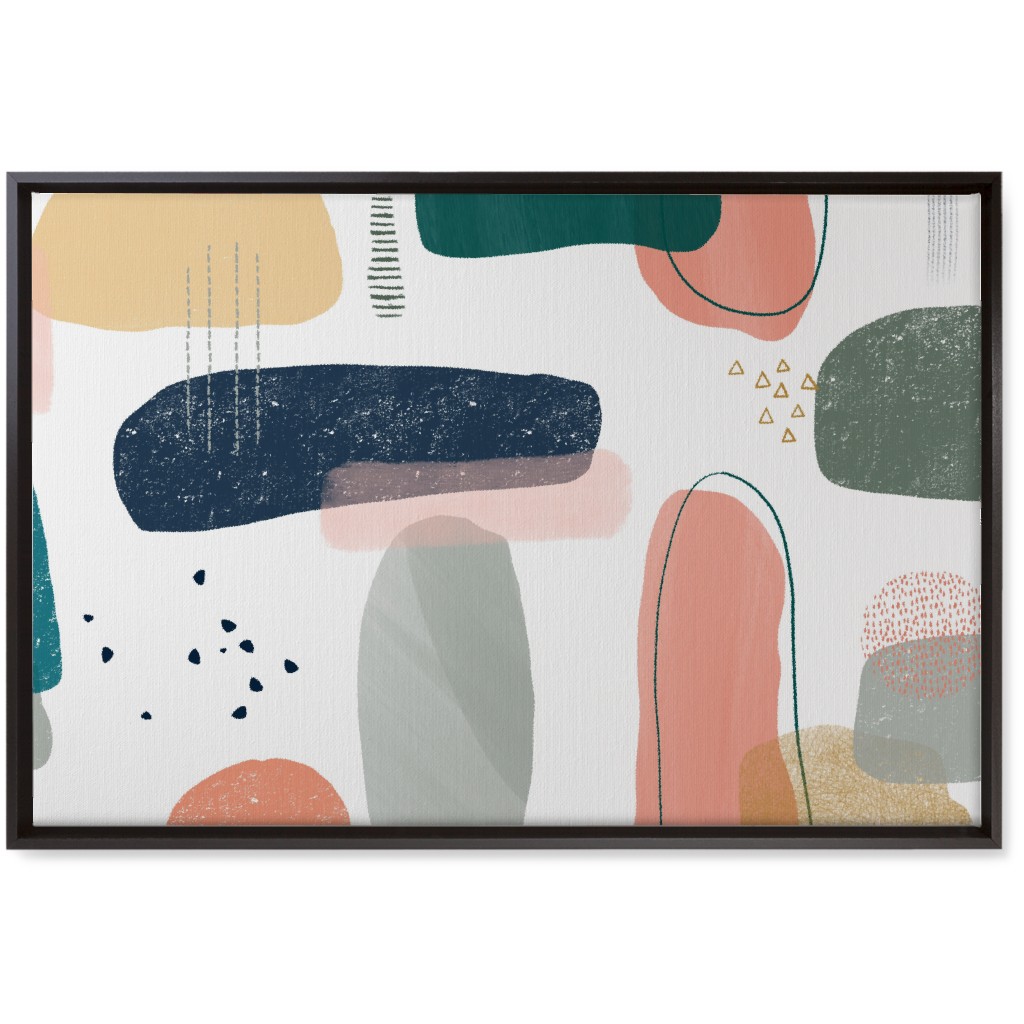 Abstract Minima - Multi on White Wall Art, Black, Single piece, Canvas, 20x30, Multicolor