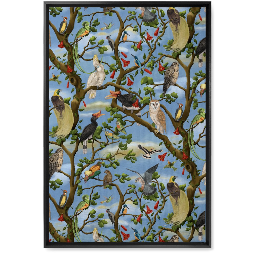 Bird Chorus - Multi Wall Art, Black, Single piece, Canvas, 20x30, Multicolor