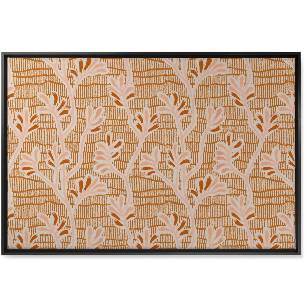 Kangaroo Paw - Floral Wall Art, Black, Single piece, Canvas, 24x36, Pink, Bright Pink