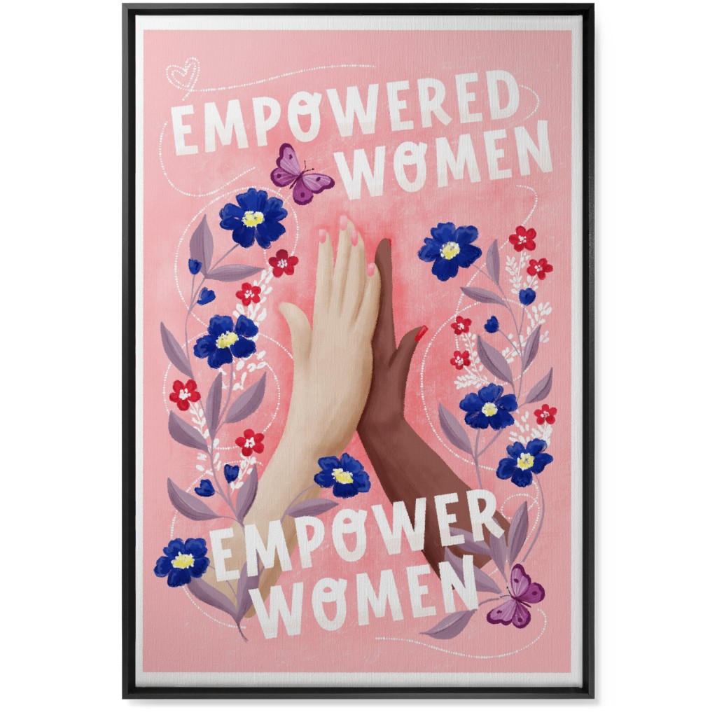 Empowered Women Empower Women - Pink Wall Art, Black, Single piece, Canvas, 24x36, Pink