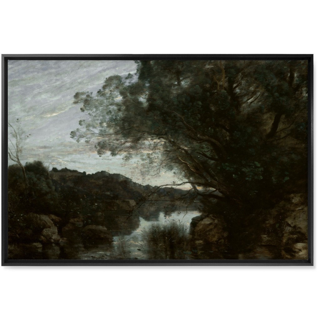 Lakeside Wall Art, Black, Single piece, Canvas, 24x36, Green, Classic Green