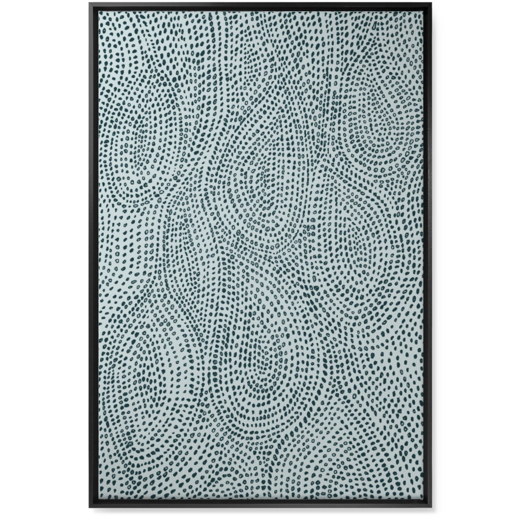 Drop Dots - Blue Wall Art, Black, Single piece, Canvas, 24x36, Blue, True Blue