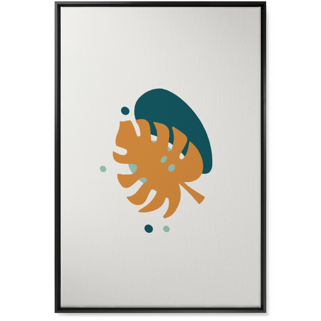 Shapes and Fern Leaf Iii Wall Art, Black, Single piece, Canvas, 24x36, Multicolor