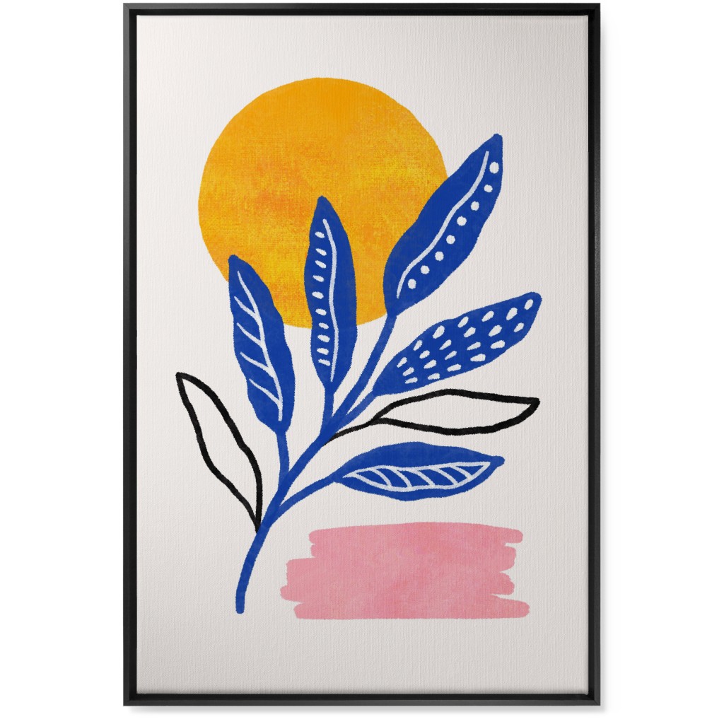 Leaves At Sunset Wall Art, Black, Single piece, Canvas, 24x36, Multicolor