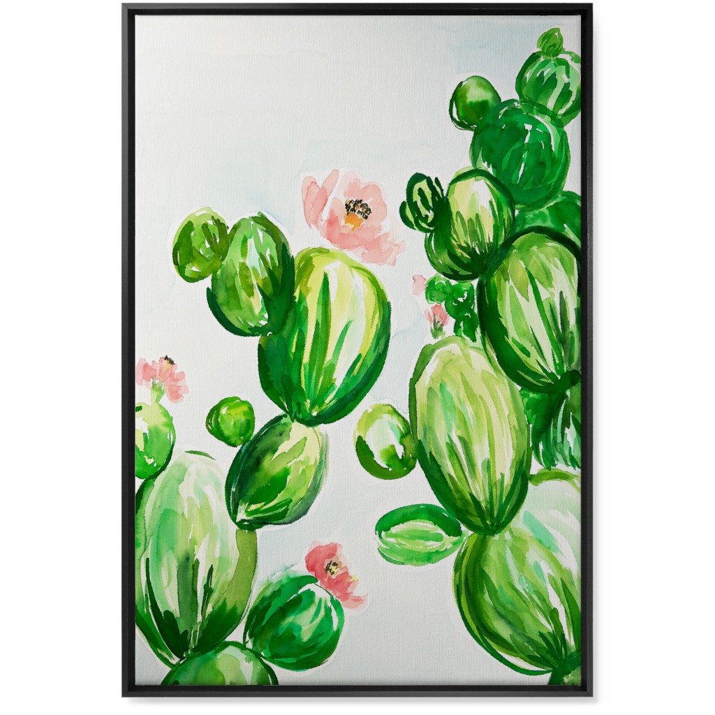 Desert Sunset - Green Wall Art, Black, Single piece, Canvas, 24x36, Green, Classic Green