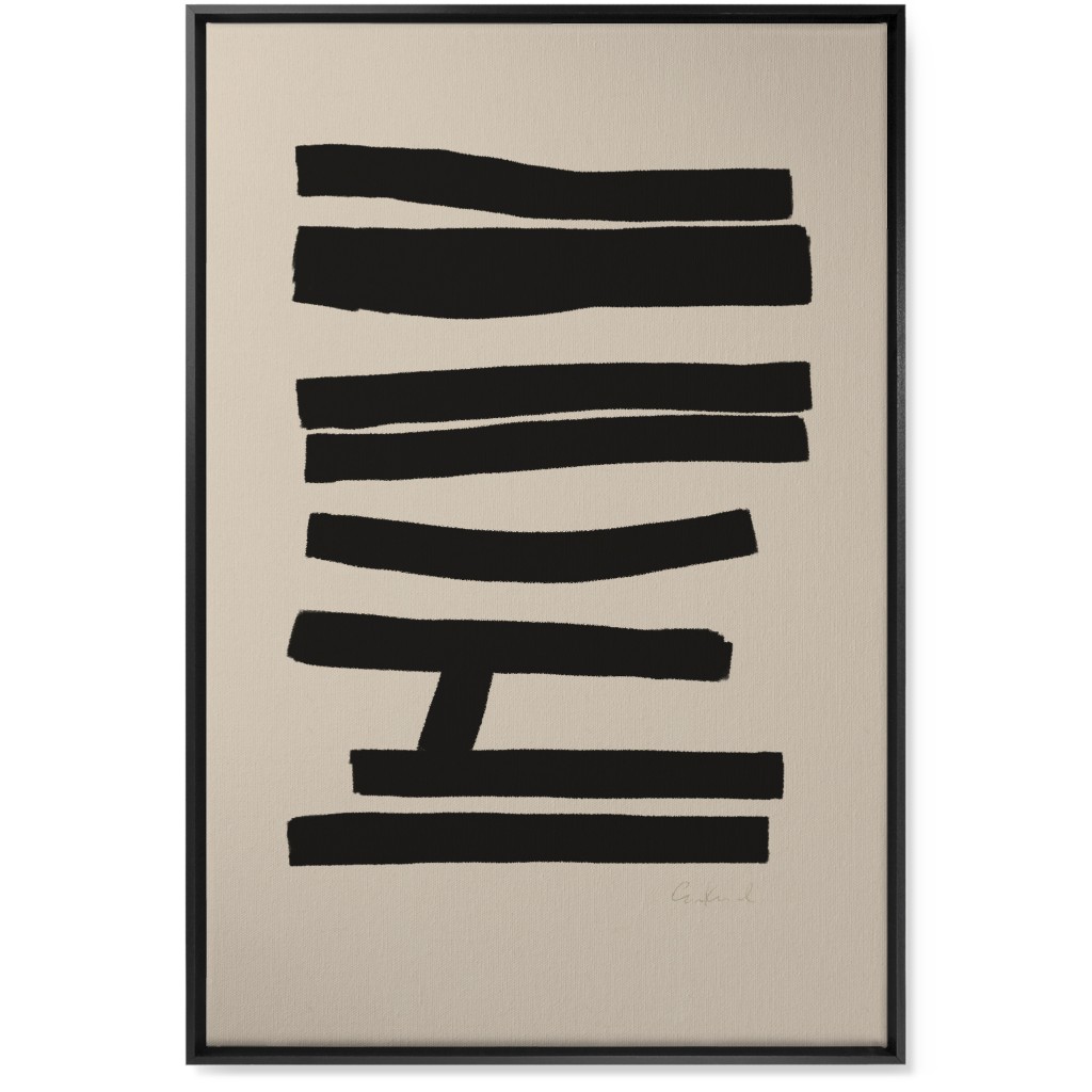 Bold Abstract Stripes Wall Art, Black, Single piece, Canvas, 24x36, Black