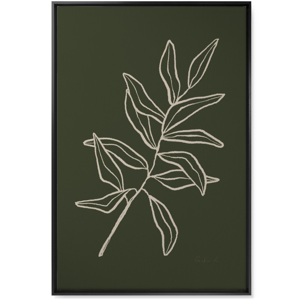 Botanical Eucalyptus Wall Art, Black, Single piece, Canvas, 24x36, Green