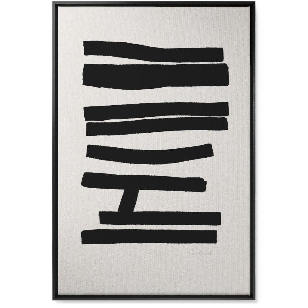 Bold Abstract Stripes Wall Art, Black, Single piece, Canvas, 24x36, Black