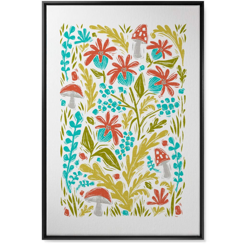 Botanical Forest - Multi Wall Art, Black, Single piece, Canvas, 24x36, Multicolor