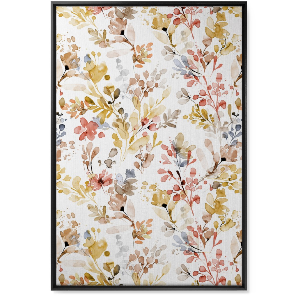 Wild Plants - Multi Wall Art, Black, Single piece, Canvas, 24x36, Multicolor