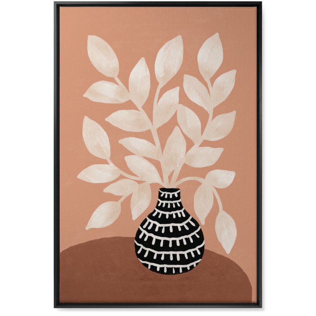 the Vase Ii - Neutral Wall Art, Black, Single piece, Canvas, 24x36, Pink