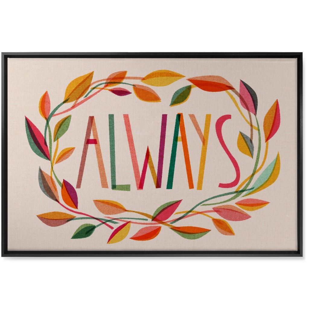 Always Leaves Wreath - Multi Wall Art, Black, Single piece, Canvas, 24x36, Multicolor