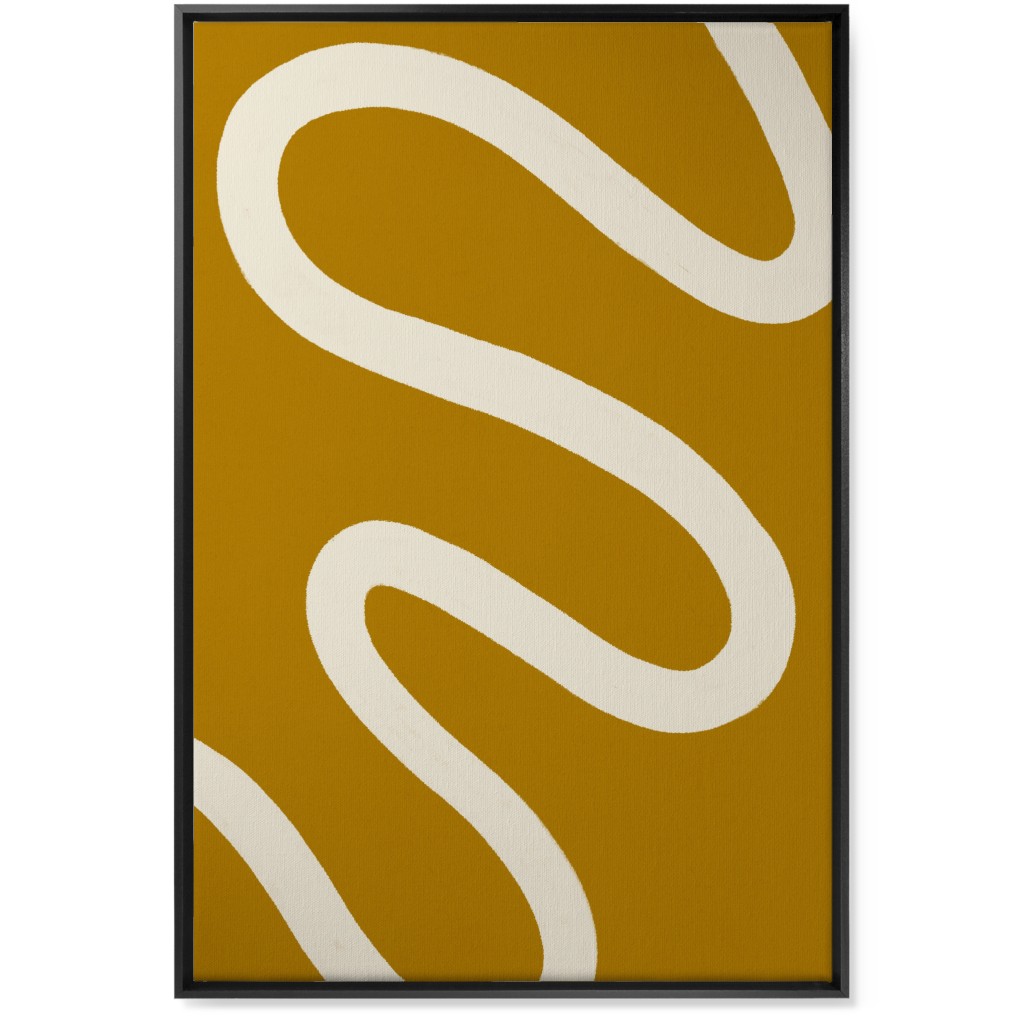 Tangled Brush Strokes Ii Wall Art, Black, Single piece, Canvas, 24x36, Yellow
