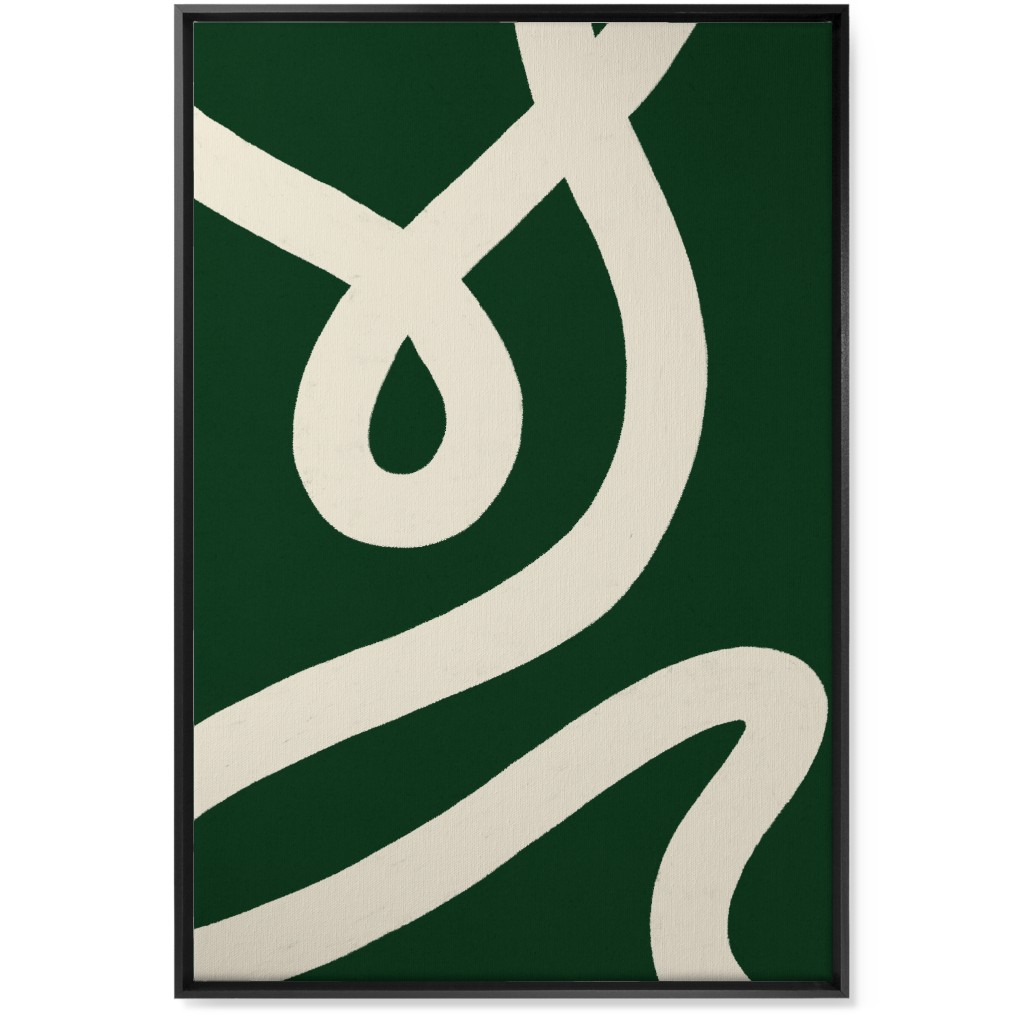 Tangled Brush Strokes V Wall Art, Black, Single piece, Canvas, 24x36, Green, Kale