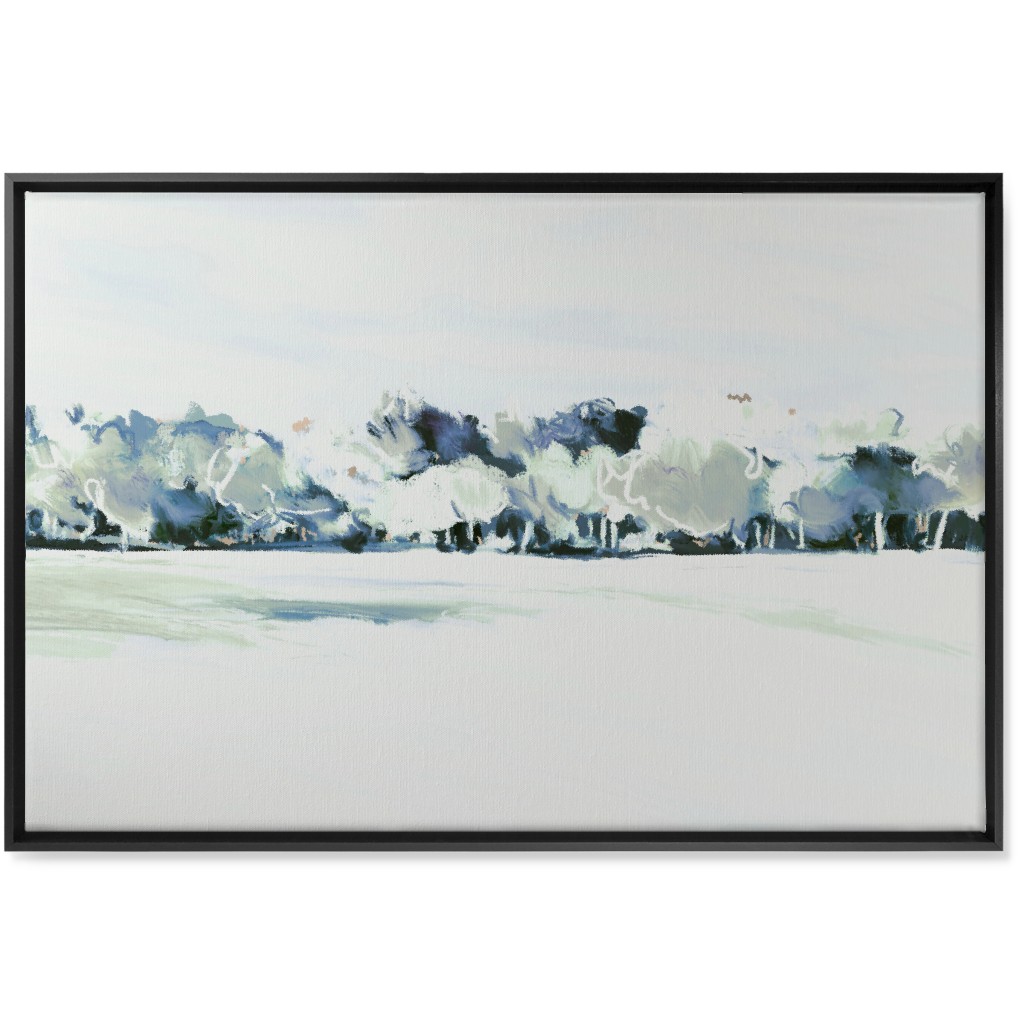 Tree Line Abstract Wall Art, Black, Single piece, Canvas, 24x36, Blue