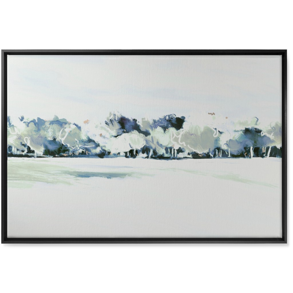 Tree Line Abstract Wall Art, Black, Single piece, Canvas, 24x36, Blue, True Blue