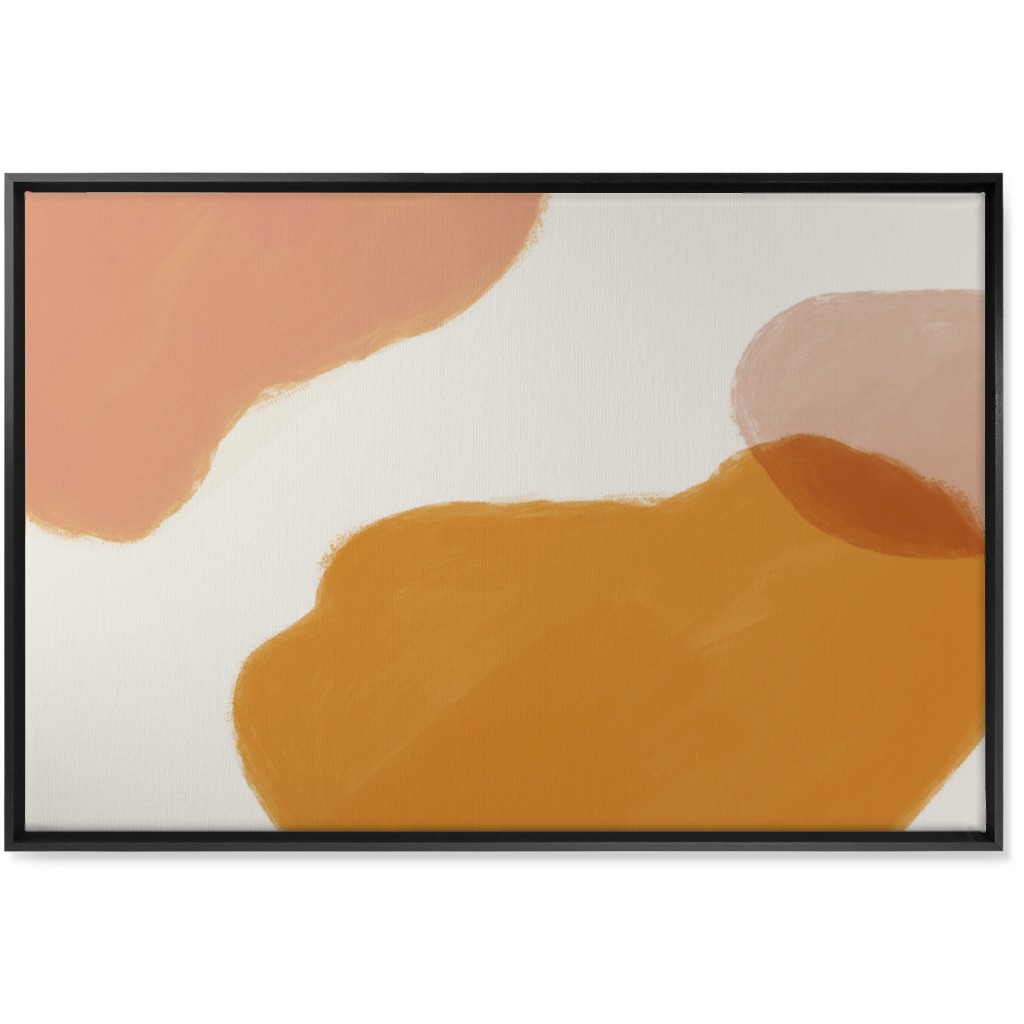 Abstract Shapes - Neutral Wall Art, Black, Single piece, Canvas, 24x36, Orange, Orange
