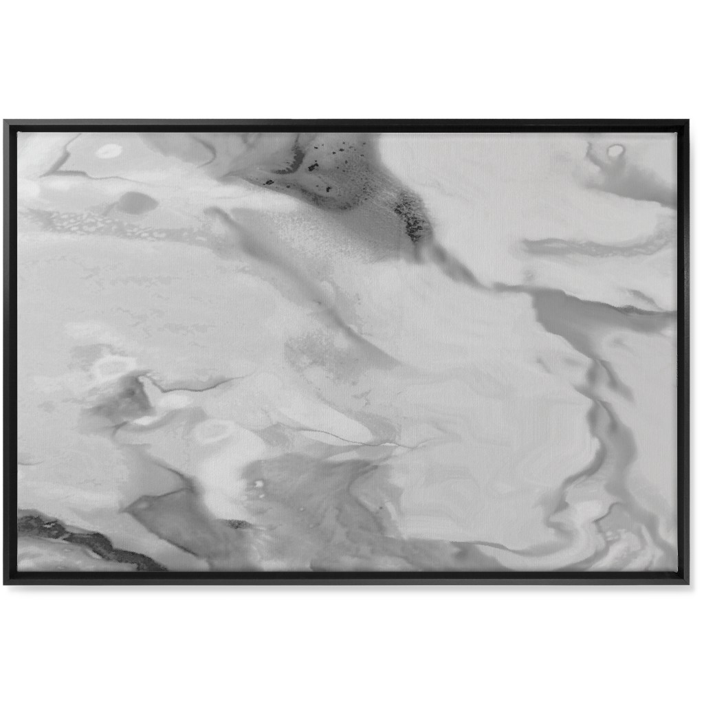 Carerra Marble - Watercolor Wall Art, Black, Single piece, Canvas, 24x36, Gray