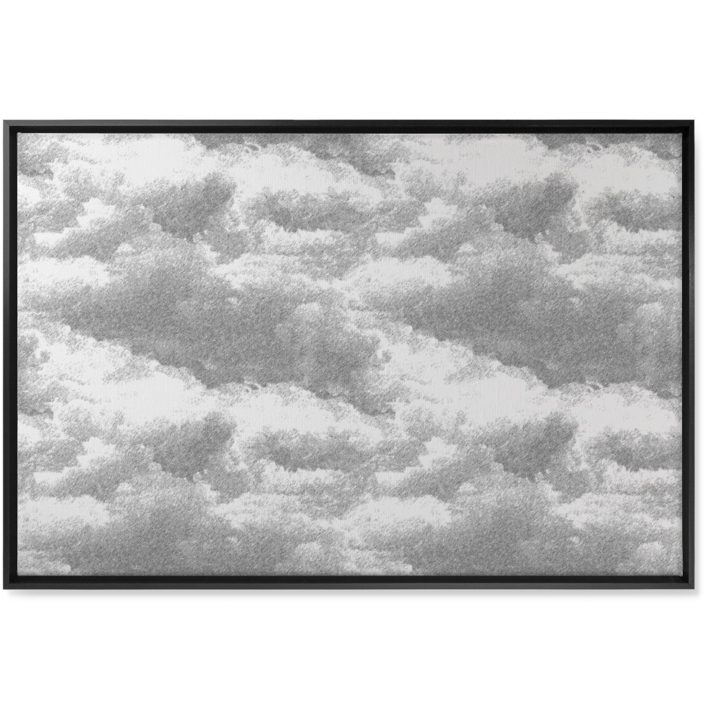 Storm Clouds - Gray Wall Art, Black, Single piece, Canvas, 24x36, Gray, Gray