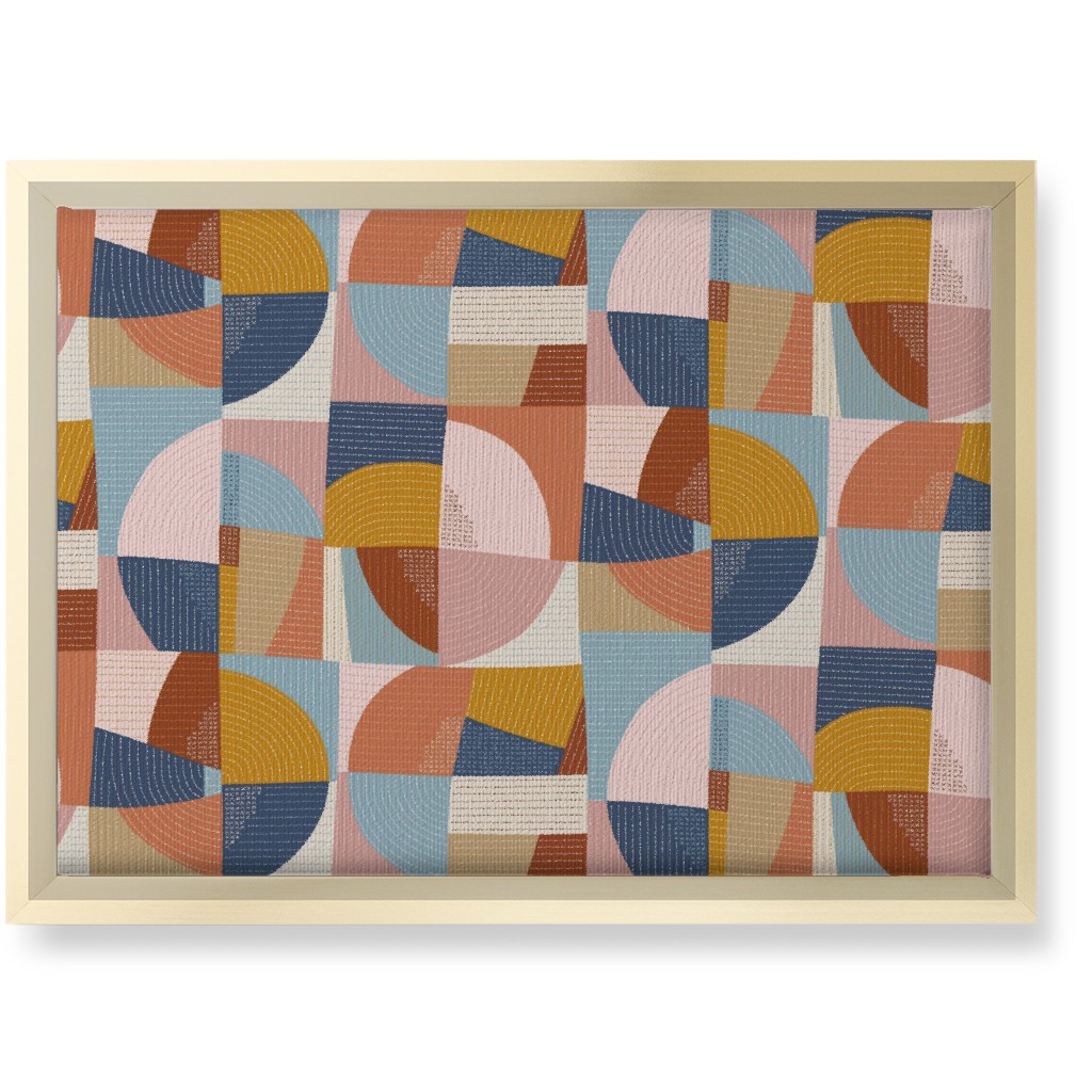 Modern Patchwork - Multi Wall Art, Gold, Single piece, Canvas, 10x14, Multicolor