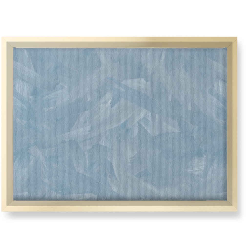 Brushstroke Wash - Light Blue Wall Art, Gold, Single piece, Canvas, 10x14, Blue