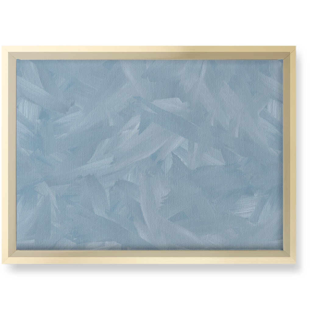 Brushstroke Wash - Light Blue Wall Art, Gold, Single piece, Canvas, 10x14, Blue, True Blue