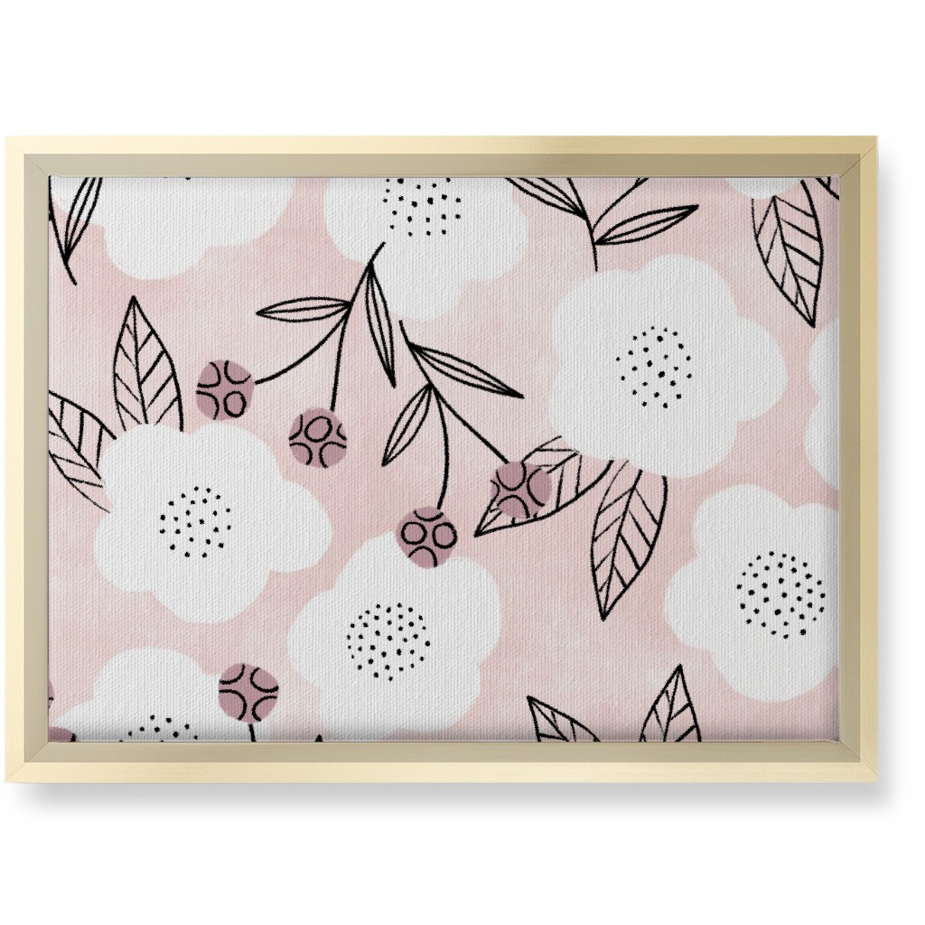 Arlene Floral - Pink Wall Art, Gold, Single piece, Canvas, 10x14, Pink, Bright Pink